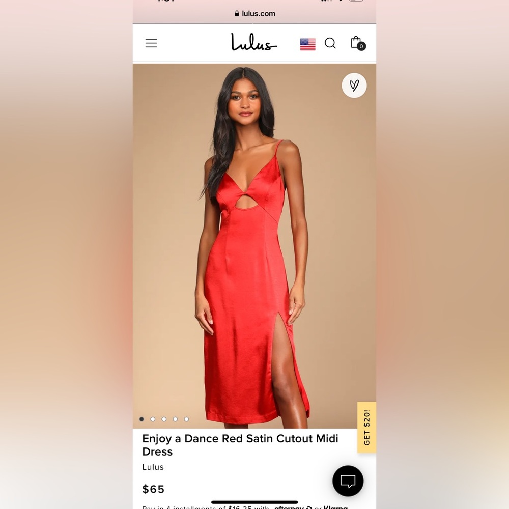 NWT Lulus Cutout Satin Dress